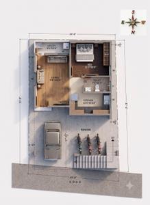 Floor Plan Image of 3500 Sq.ft 4 BHK Duplex for sale in Horamavu Bengaluru for Rs. 19500000