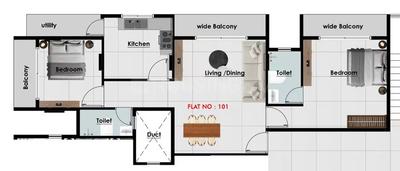 Image of 1200 Sq.ft 2 BHK Apartment / Flat for sale in Josa Visvasa, Tukum, Chandrapur for Rs. 4800000