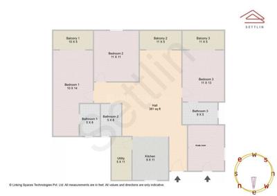 Image of 2050 Sq.ft 3 BHK Apartment / Flat for sale in New Tippasandra, Bengaluru for Rs. 31600000