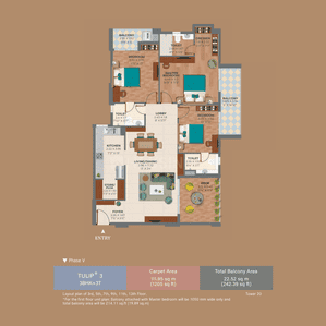 Image of 1500 Sq.ft 3 BHK Apartment / Flat for sale in Ashiana Amarah, Sector 93, Gurgaon for Rs. 28500000