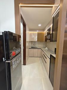 Kitchen Image of 950 Sq.ft 3 BHK Builder Floor for rent in Guru Ji Welfare Homes, Dwarka Mor New Delhi for Rs. 32500