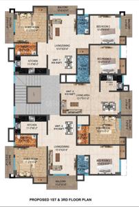 Floor Plan Image of 1245 Sq.ft 3 BHK Apartment / Flat for sale in Satgaon Guwahati for Rs. 5653500