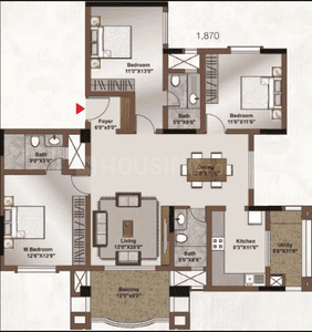 Image of 1880 Sq.ft 3 BHK Apartment / Flat for sale in Legacy Saviero, Horamavu, Bengaluru for Rs. 22900000