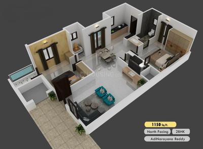 Image of 1150 Sq.ft 2 BHK Apartment / Flat for sale in Pothinamallayya Palem, Visakhapatnam for Rs. 6325000