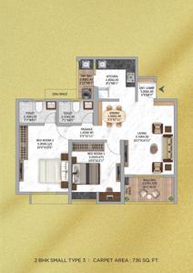 Image of 1144 Sq.ft 2 BHK Apartment / Flat for sale in Krisala Zoy Plus, Hinjawadi, Pune for Rs. 8900000