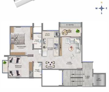 Image of 1100 Sq.ft 2 BHK Apartment / Flat for sale in Veena Apartments, Erandwane, Pune for Rs. 16900000