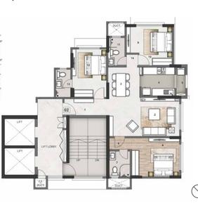 Image of 1170 Sq.ft 3 BHK Apartment / Flat for sale in Rustomjee Yazarina, Dadar East, Mumbai for Rs. 59000000