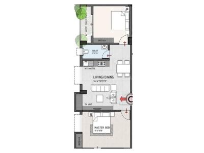 Image of 839 Sq.ft 3 BHK Apartment / Flat for sale in Saket Evara, Baranagar, Kolkata for Rs. 9100000