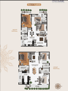 Image of 1450 Sq.ft 3 BHK Apartment / Flat for sale in Sharvani Sree Hemadurga Paradise, Miyapur, Hyderabad for Rs. 12000000