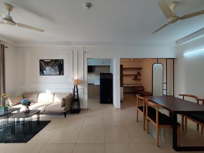 Living Room Image of 1877 Sq.ft 3.5 BHK Apartment / Flat for rent in Bhartiya Nikoo Homes Phase 2, Thanisandra Bengaluru for Rs. 85009