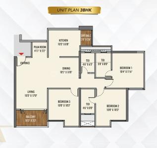 Image of 1000 Sq.ft 2 BHK Apartment / Flat for sale in GK Arise, Punawale, Pune for Rs. 7616000