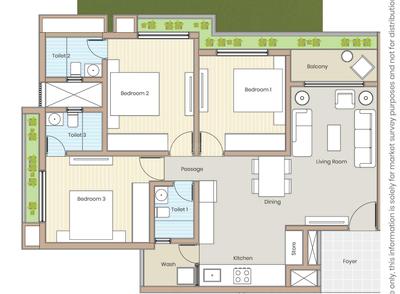 Image of 1100 Sq.ft 3 BHK Apartment / Flat for sale in Rameshwar City, Naranpura, Ahmedabad for Rs. 9988000