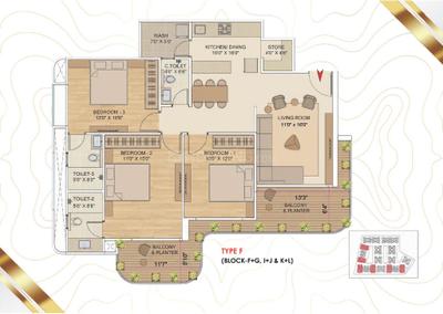 Image of 1168 Sq.ft 3 BHK Apartment / Flat for sale in Satellite, Ahmedabad for Rs. 16592000