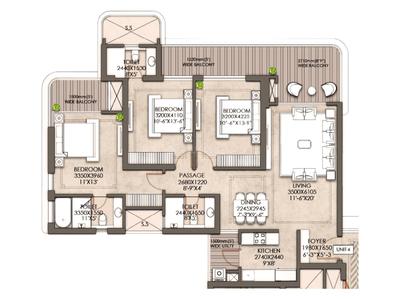 Image of 2017 Sq.ft 4 BHK Apartment / Flat for sale in CRC Maesta, Noida Extension, Greater Noida for Rs. 26900000