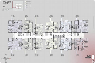 Floor Plan Image of 1367 Sq.ft 2 BHK Apartment / Flat for sale in Indis Viva City, Kondapur Hyderabad for Rs. 12100000