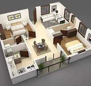Image of 1378 Sq.ft 3 BHK Apartment / Flat for sale in Kompally, Hyderabad for Rs. 7577622