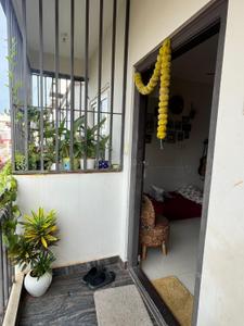 Balcony Image of 650 Sq.ft 1 BHK Builder Floor for rent in Murugeshpalya Bengaluru for Rs. 27000