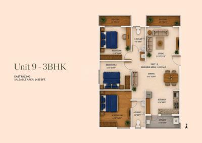 Image of 1220 Sq.ft 2 BHK Apartment / Flat for sale in Horamavu, Bengaluru for Rs. 10370000