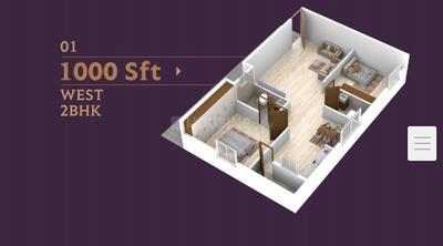 Image of 1000 Sq.ft 2 BHK Apartment / Flat for sale in K R Puram, Bengaluru for Rs. 5700000