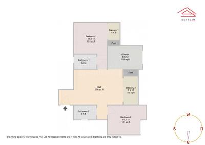 Image of 1057 Sq.ft 2 BHK Apartment / Flat for sale in Huvinayakanahalli, Bengaluru for Rs. 11300000