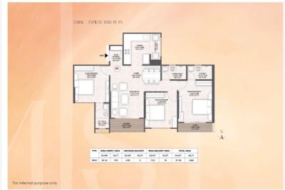 Image of 1350 Sq.ft 3 BHK Apartment / Flat for sale in UC QUE 154 G Wing, Punawale, Pune for Rs. 11300000