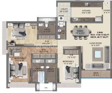 Image of 2769 Sq.ft 3 BHK Apartment / Flat for sale in Sonam Opulence, Bhayandar East, Mira Bhayandar for Rs. 38400000