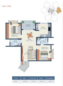 Image of 1465 Sq.ft 3 BHK Apartment / Flat for sale in Mahendra Arto Helix, Electronic City, Bengaluru for Rs. 16600000