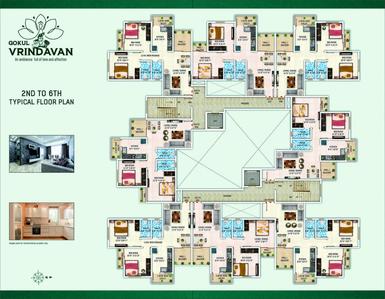 Floor Plan Image of 1087 Sq.ft 2 BHK Apartment / Flat for sale in KT Nagar Nagpur for Rs. 4200000