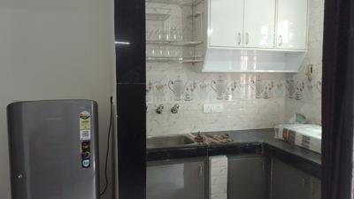 Kitchen Image of 450 Sq.ft 1 BHK Builder Floor for rent in Kalkaji New Delhi for Rs. 19000