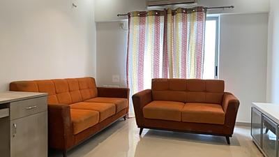 Living Room Image of 1350 Sq.ft 2.5 BHK Apartment / Flat for rent in Adani The Meadows, Shantigram Ahmedabad for Rs. 38000