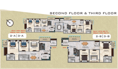 Image of 1621 Sq.ft 3 BHK Apartment / Flat for sale in G S Road, Guwahati for Rs. 11347000