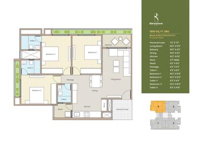 Image of 2116 Sq.ft 3 BHK Apartment / Flat for sale in Rameshwar City, Memnagar, Ahmedabad for Rs. 14500000