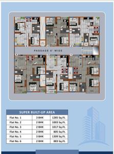 Image of 1100 Sq.ft 2 BHK Apartment / Flat for sale in Keshwapur, Hubli for Rs. 5200000