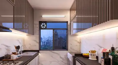 Kitchen Image of 1570 Sq.ft 3 BHK Apartment / Flat for sale in Hrub Bayline Residences, Mahim Mumbai for Rs. 68500000