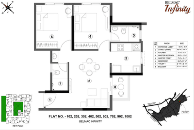 Floor Plan Image of 668 Sq.ft 1 BHK Apartment / Flat for sale in Belmac Infinity, Panvel Navi Mumbai for Rs. 3999000