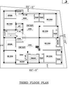 Floor Plan Image of 987 Sq.ft 2 BHK Apartment / Flat for sale in Perumbakkam Chennai for Rs. 6700000