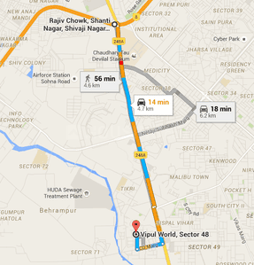 Image of 1500 Sq.ft 3 BHK Builder Floor for sale in Vipul World, Sector 48, Gurgaon for Rs. 21000000