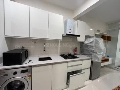 Kitchen Image of 580 Sq.ft 1 RK Studio for rent in L And T Raintree Boulevard, Sahakara Nagar Bengaluru for Rs. 42000