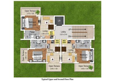 Floor Plan Image of 640 Sq.ft 1 BHK Apartment / Flat for sale in Pilerne Goa for Rs. 8600000