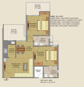 Image of 930 Sq.ft 2 BHK Apartment / Flat for sale in Gaurs Atulyam, Omicron I, Greater Noida for Rs. 9300000