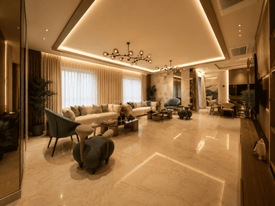 Living Room Image of 1200 Sq.ft 3 BHK Apartment / Flat for sale in Adani Ten BKC, Bandra East Mumbai for Rs. 67500000