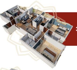 Image of 1443 Sq.ft 3 BHK Apartment / Flat for sale in Dream Delmont, Bavdhan, Pune for Rs. 15300000