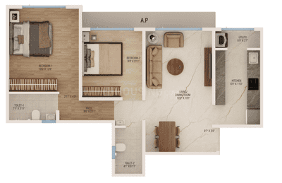 Image of 675 Sq.ft 2 BHK Apartment / Flat for sale in Dream Nityanand Cosmopolitan CHSL, Thane West, Thane for Rs. 15400000