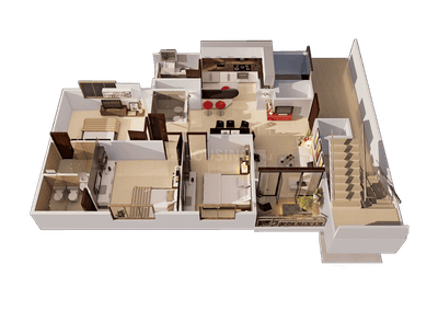 Floor Plan Image of 1680 Sq.ft 3 BHK Apartment / Flat for sale in Adani Ten BKC, Bandra East Mumbai for Rs. 62500000