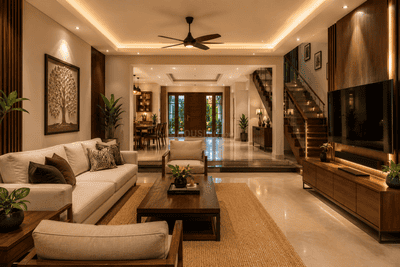 Living Room Image of 2000 Sq.ft 3 BHK Independent House for sale in Nellikunnu Thrissur for Rs. 11800000