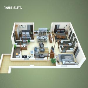 Image of 1495 Sq.ft 3 BHK Apartment / Flat for sale in Puppalaguda, Hyderabad for Rs. 10166000