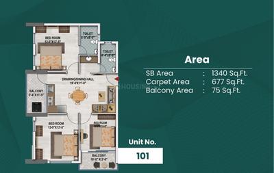 Image of 909 Sq.ft 3 BHK Apartment / Flat for sale in JB Polaris, Tamando, Bhubaneswar for Rs. 7700000