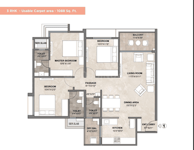 Image of 1132 Sq.ft 2 BHK Apartment / Flat for sale in Siddhashila Treasure Troves, Wakad, Pune for Rs. 8700000