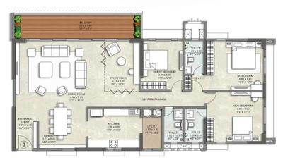 Image of 1500 Sq.ft 3 BHK Apartment / Flat for sale in Kalpataru Blossoms, Anand Nagar, Sinhagad Road, Pune for Rs. 21500000