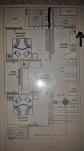 Floor Plan Image of 950 Sq.ft 2 BHK Apartment / Flat for sale in Bhakti Nagar Rajkot for Rs. 4700000